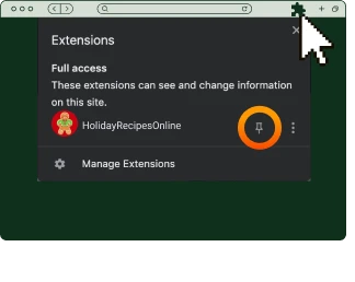 Pin HolidayRecipesOnline extension